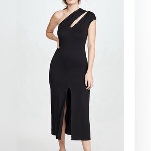 Reformation Black One-Shoulder Dress